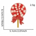 Toppa ricamata a forma di lecca-lecca rosa e bianco con fiocco a quadri per regali - 4# Lecca-lecca
