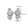 Silver daisy flower stainless steel pendant with dimensions 18mm height and 9mm width - Daisy Pattern #6 / Silver