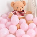 Pink matte latex balloons with a teddy bear for birthday party decorations and events - 5 Inch Macaron Pink