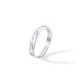 Anillo luminoso de cola de ballena en plata 925 para mujer con patrón de olas y banda abierta - Abierto Ajustable / J0394 Estilo Masculino