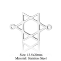 Hexagram stainless steel connector charm for DIY jewelry making, size 13.5x20mm - Hexagram (T887-1) / 5 Pieces / Silver