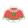 Christmas sweater pendant in red enamel with green tree pattern and silver alloy frame - Ugly Sweater 7416