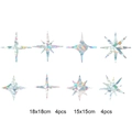 Rainbow prism star stickers set including eight pieces of 18cm and 15cm holographic decals - RPS009 Static Sticker: Mixed Stars