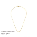 55cm gouden roestvrijstalen slangenschakelketting met een minimalistisch vierkant ontwerp - 55cm / 18K goud