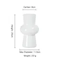 Modern white frosted glass vase with dimensions 20cm height and 8cm diameter opening - Height 20cm/Diameter 8cm / White