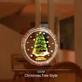 Suspension LED Noël 21cm avec bonhomme de neige et sapin, éclairage blanc chaud festif - Sapin de Noël