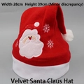 Classic red Christmas hat with Santa Claus embroidery and 28x39cm dimensions - Cartoon Santa Claus Embroidered Hat