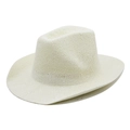 Classic off-white woven straw Panama hat with fedora crown for summer sun protection - M (56-58cm) / Cream