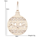 Pendaglio palla di Natale in legno traforato con spago, misure 10cm per 8cm - Palla di Natale B