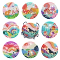 DIY diamond painting coaster set with 8 nature patterns and black metal holder - Nature Landscape Series Style