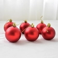 6er-Set matte rote Christbaumkugeln mit goldenen Aufhängern für Dekoration - 5cm / Matt Rot