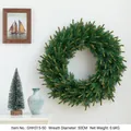 50cm green artificial evergreen Christmas wreath for holiday wall hanging decor - 50cm Yellow Core Leaf Wreath
