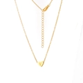 Collier en acier doré avec pendentif cœur gravé de la lettre V et chaîne de réglage ajustable - Lettre V / Or
