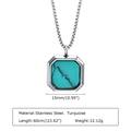 Met 60cm Ketting Zilver/Turkoois
