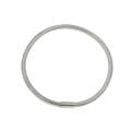Detailed macro view of silver snake bone chain bracelet with cylindrical magnetic clasp - 1 Row / Silver