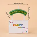 Green arch-shaped Merry Christmas party candle with yellow lettering on white sticks - Arch Letter Green