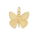 Detailed golden butterfly pendant featuring intricate dot textures and a polished finish - 20-Textured Butterfly Charm