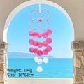 Pink butterfly dream catcher wind chime with shells for home decor, 16x68cm - Finished Product / Four Seasons Dali-Pink