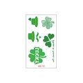 Saint Patrick's Day temporary tattoo sheet WS-112 with green clovers and hat motifs - WS-112