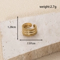 Adjustable golden multi-layer band ring in stainless steel with open design - Fashion Multi-layer Band Ring