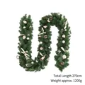 Ghirlanda natalizia 270cm con pigne, fiori di cotone e palline d'argento - Ghirlanda da 2.7m Cotone Fiocco di Neve Pigna