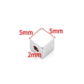 5mm silver stainless steel cube spacer bead with 2mm hole for DIY jewelry making - Polished Square Bead / 5x5mm / Steel