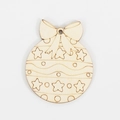 DIY Christmas ball wooden pendant with star patterns for holiday tree decoration - Christmas Ball (1) / 10 Pieces Pack