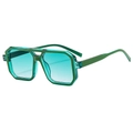 Occhiali da sole verdi stile aviator con lenti blu sfumate e montatura doppio ponte - Montatura Verde / Lenti Verdi