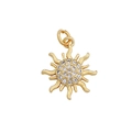 Ciondolo sole dorato con zirconi brillanti e anello per la creazione di gioielli fai-da-te - Design del Sole