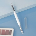 Double-ended eyebrow brush with spiral spoolie and angled bristles for precision makeup - Dual-ended Silicone Angled Brow + Spiral Brush