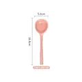 Long handle ceramic spoon in matte light pink with wood texture handle, size 16.8x5.2cm - 16.8cm Twisted Spoon / Wax Pink