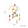 Baby wooden Christmas mobile with knit trees and felt balls, 45cm hanging nursery toy - Christmas Tree Mobile