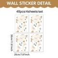 Cartoon white goose and bee wall stickers set with 48 pieces for nursery decor - 20x30cm / Goose Pattern (UV24Y12261T_T)