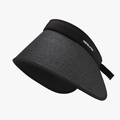 Visière de soleil pliable gris foncé respirante avec large bord pour protection UV - Réglable / Noir