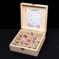 Set de 25 spécimens de cristaux et minéraux naturels dans un coffret en bois - Ensemble de Boîte en Bois de Spécimens de Minéraux Mixtes