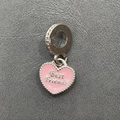 Ciondolo a cuore in smalto rosa con incisione Best Friends per bracciali fai-da-te - Charm Cuore Rosa Best Friends