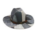 Cappello da cowboy vintage in denim patchwork con cinturino in pelle e fibbie - Taglia unica / Nero (Stile Toro Denim)