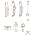 Elegant gold and silver faux pearl brooch pins in 38mm, 57mm, and 75mm sizes - No. 21 Butterfly Antler 8-Piece Set