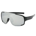 Gafas deportivas de ciclismo con montura negro mate y lentes de espejo plateadas unisex - Montura Negro Arena Espejo Plata Blanco