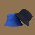 Faltbare Sonnenhüte aus Baumwolle in Blau und Schwarz mit UV-Schutz für den Sommer im Freien - M (56-58cm) / Königsblau + Schwarz
