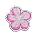 Broche de flor en esmalte rosa y blanco con bordes metálicos de estilo dibujo animado - Estilo Sakura Rosa (XZ9740)