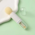 Set de pinceaux maquillage 4-en-1 rétractable avec manche blanc et capuchons clairs - 4-en-1 / Blanc