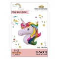 Grande palloncino in alluminio a forma di unicorno 90x70cm per feste a tema - Grande Unicorno Arcobaleno / 90x70cm