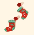 Sparkly red Christmas stocking earrings with festive patterns and silver pins - 925 Sterling Silver Earring Post - Red / 28# Red Christmas Sock