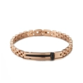 Armband aus roségoldenem und schwarzem Edelstahl mit minimalistischem Gliederketten-Design - Roségold Schwarz (BR-H-01)