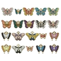 Mix of 20 colorful enamel butterfly pendants in gold alloy for DIY jewelry making - Mixed 20Pcs Drip Oil Butterfly Series