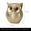Golden owl resin statue with dotted texture and size dimensions for home decor - Gold Polka Dots