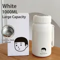 White 1000ml vacuum insulated flask with carry handle and tea infuser for home use - 1000ml / White (Boy Design)