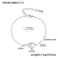 Bracciale argento cuore infinito con zirconi e chiusura a moschettone in acciaio inox - Bracciale Color Acciaio 16+5cm