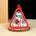 Red triangular Christmas lantern with Santa scene and Merry Christmas text - Red Santa Claus